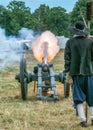 English Civil War Cannon Firing, Spetchley Park, Worcestershire, England. Royalty Free Stock Photo